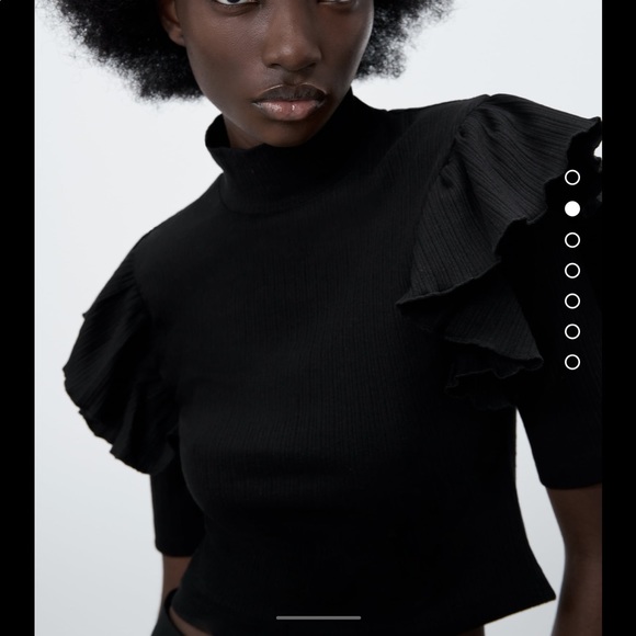 Zara Tops Zara Ruffled Ribbed Tshirt Poshmark